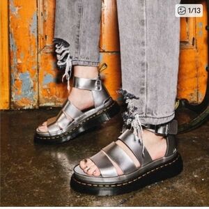 Dr. Martens Women Men  Silver Sandals